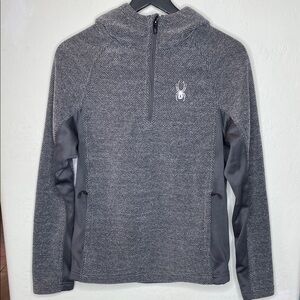 Spyder Women’s Spyder Boundless Charcoal Zip-Up Hooded Pullover